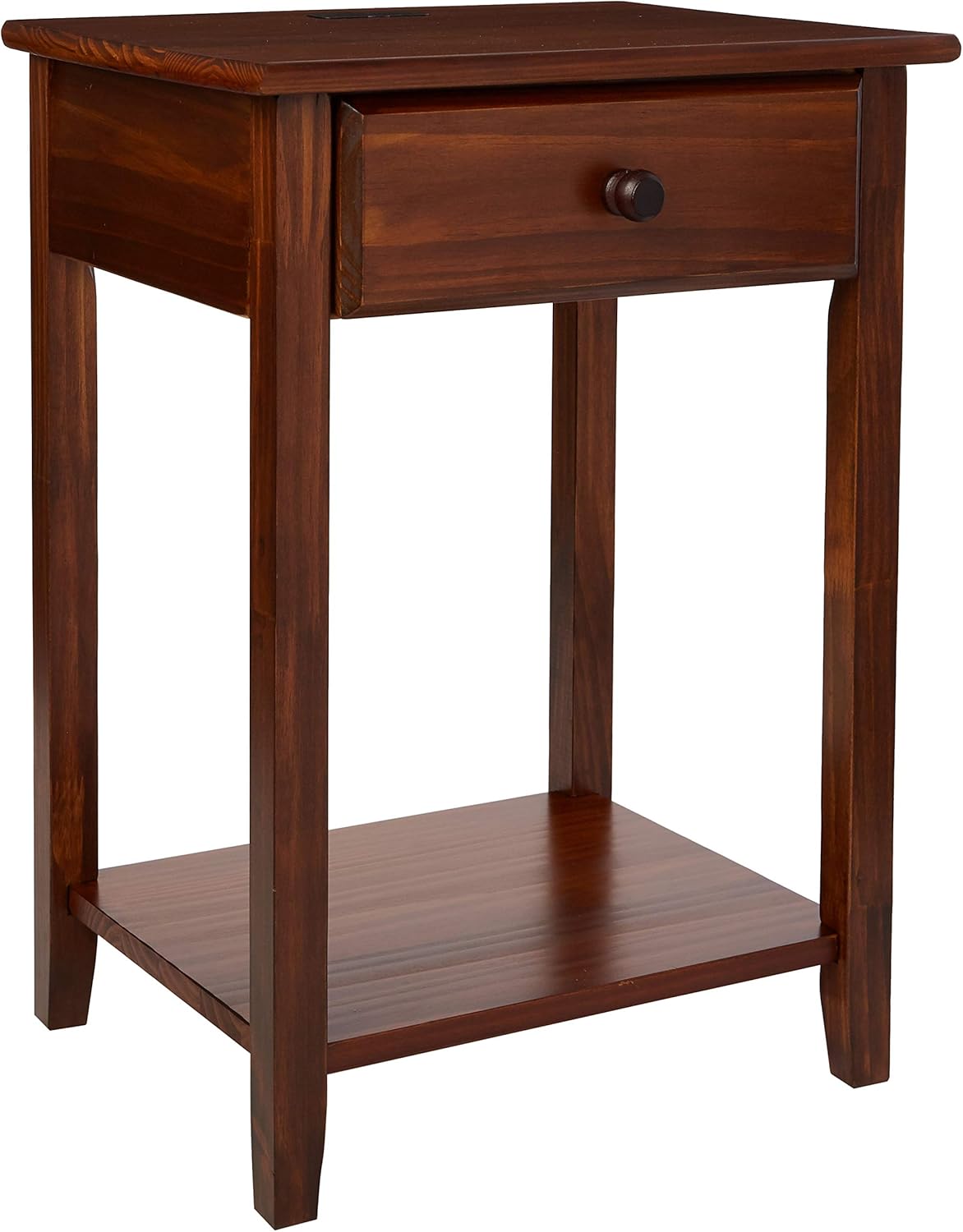 Warm Brown Nightstand with USB Ports K906
