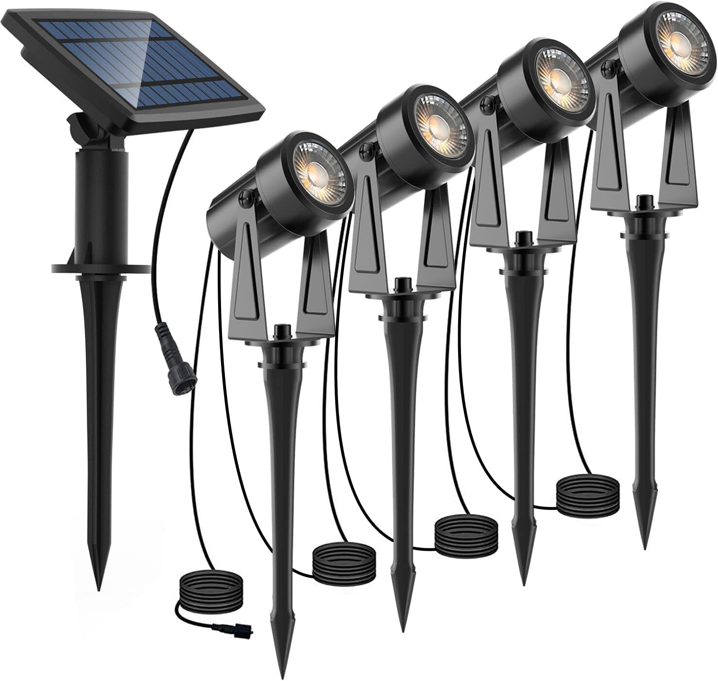 LED Solar Spotlights, 4-in-1, 4W, IP65 Waterproof S367081