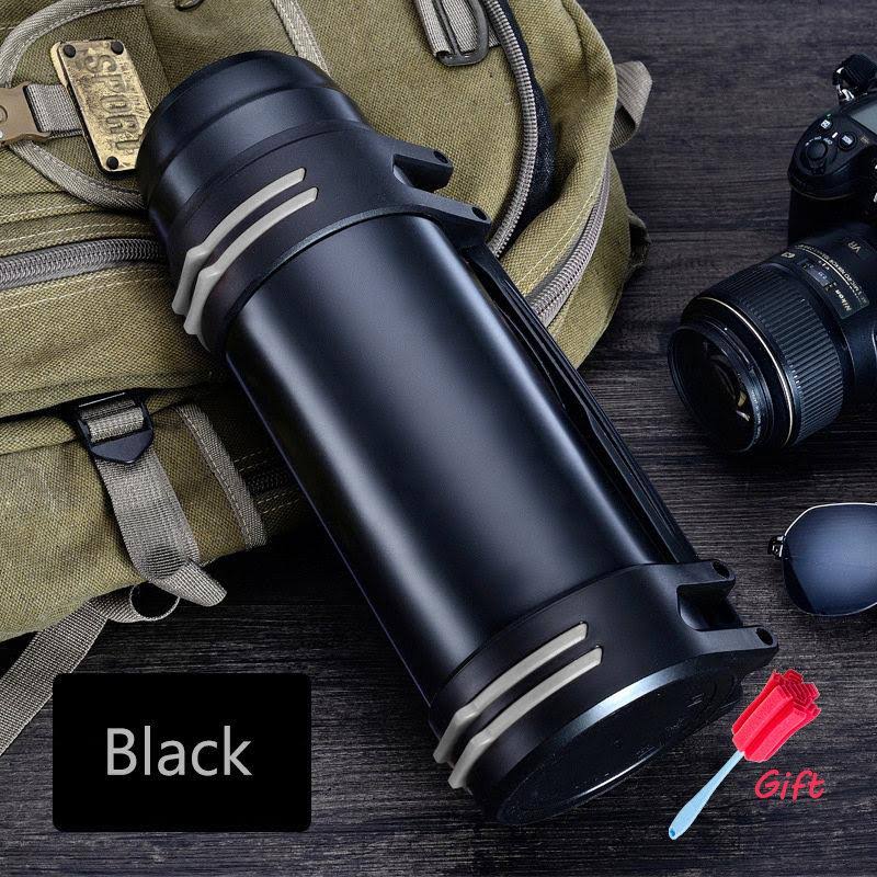 Black 2L Stainless Steel Vacuum Thermos U2794