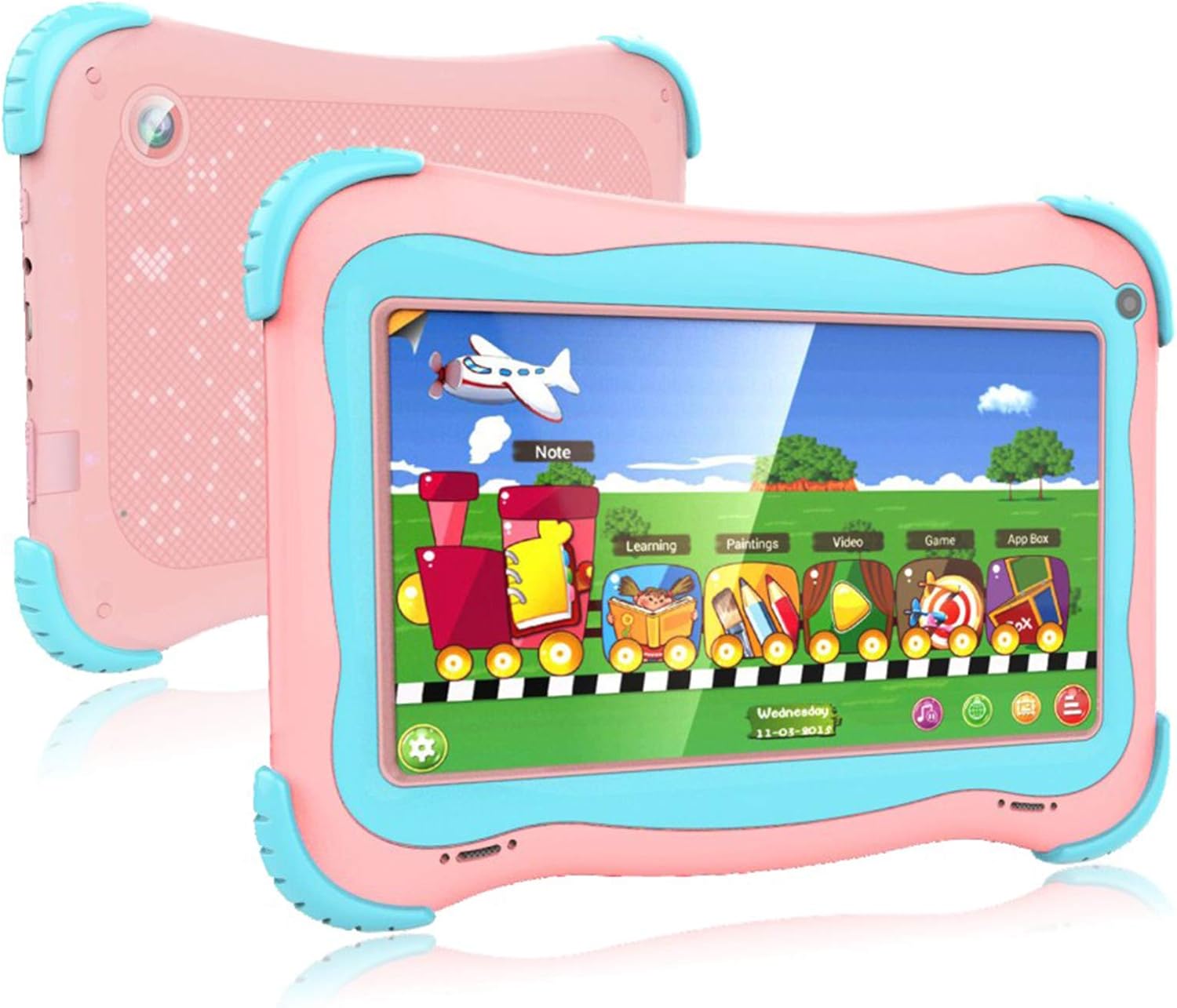 Pink 7 Kids Tablet with WiFi Dual Camera 1GB + 32GB Parental Control Pack of 2 S721