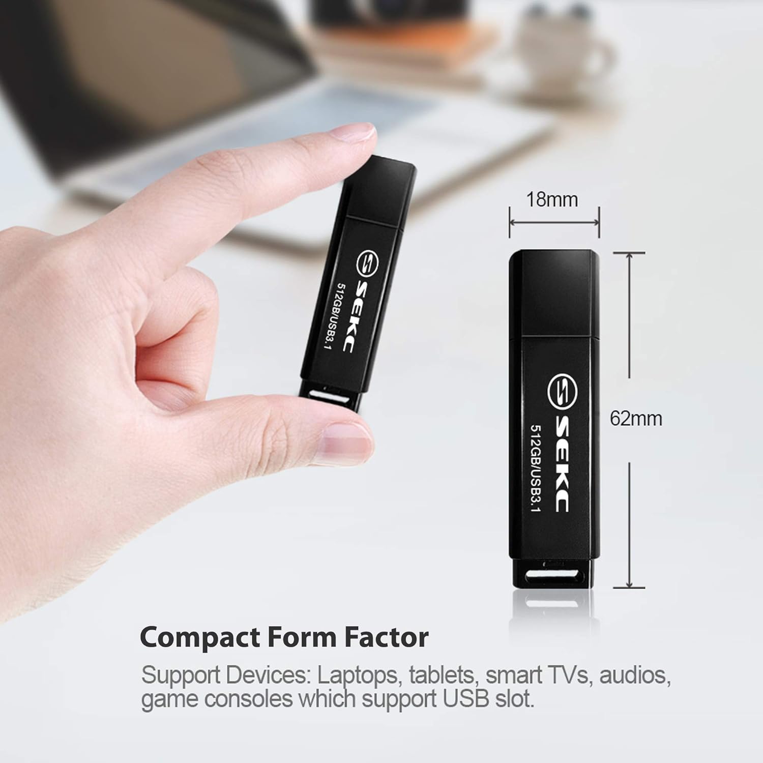 512GB USB3.1 Flash Drive Black Pack of 2 P88794