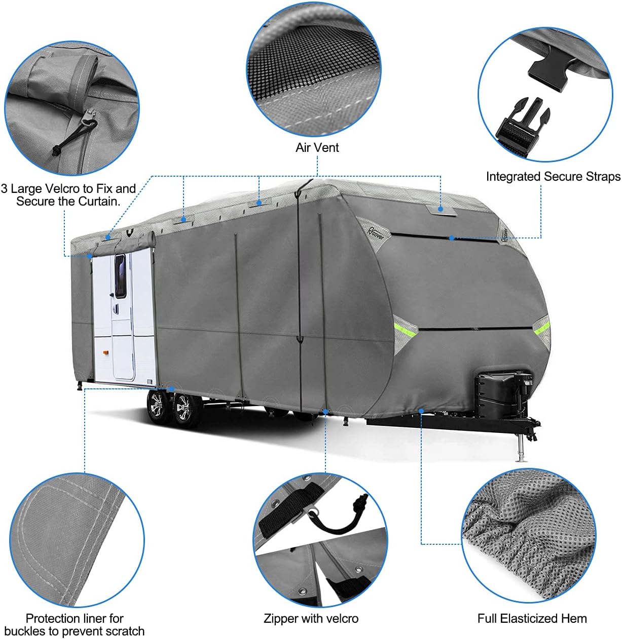 18-20 Non-Woven Fabric Waterproof RV Cover U2327