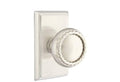 Passage Rope Knob with Rectangular Rose, Satin Nickel B522345
