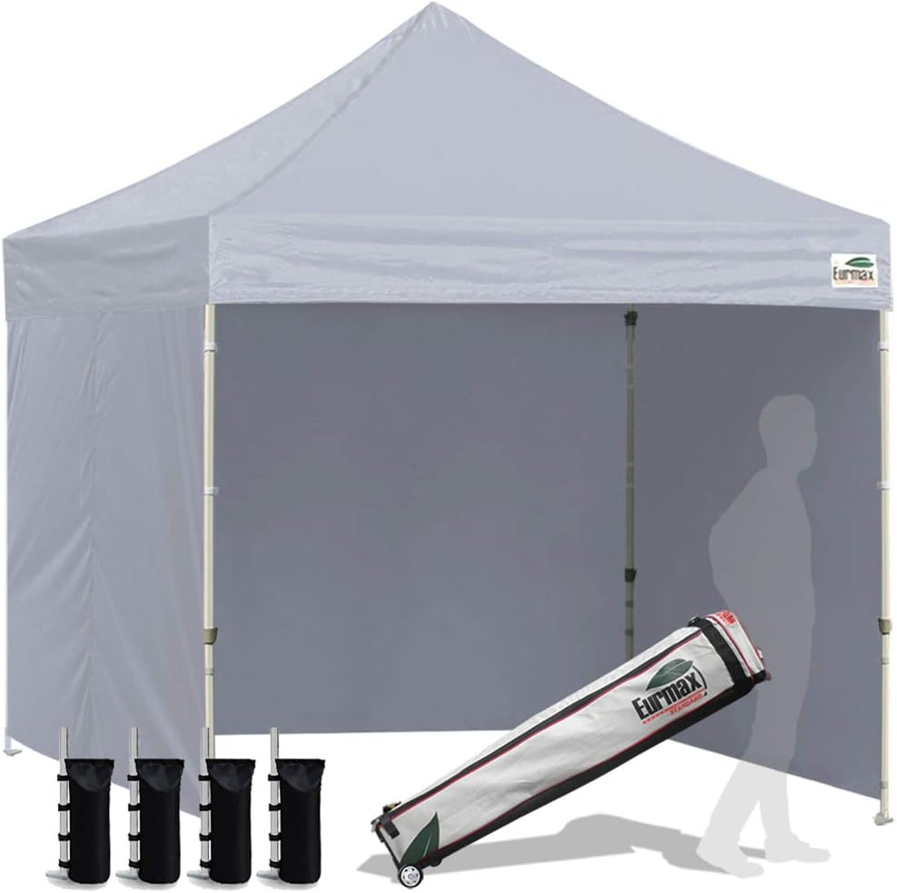 10'x10' Pop-up Canopy Tent with 4 Removable Side Walls and Roller Bag Y227