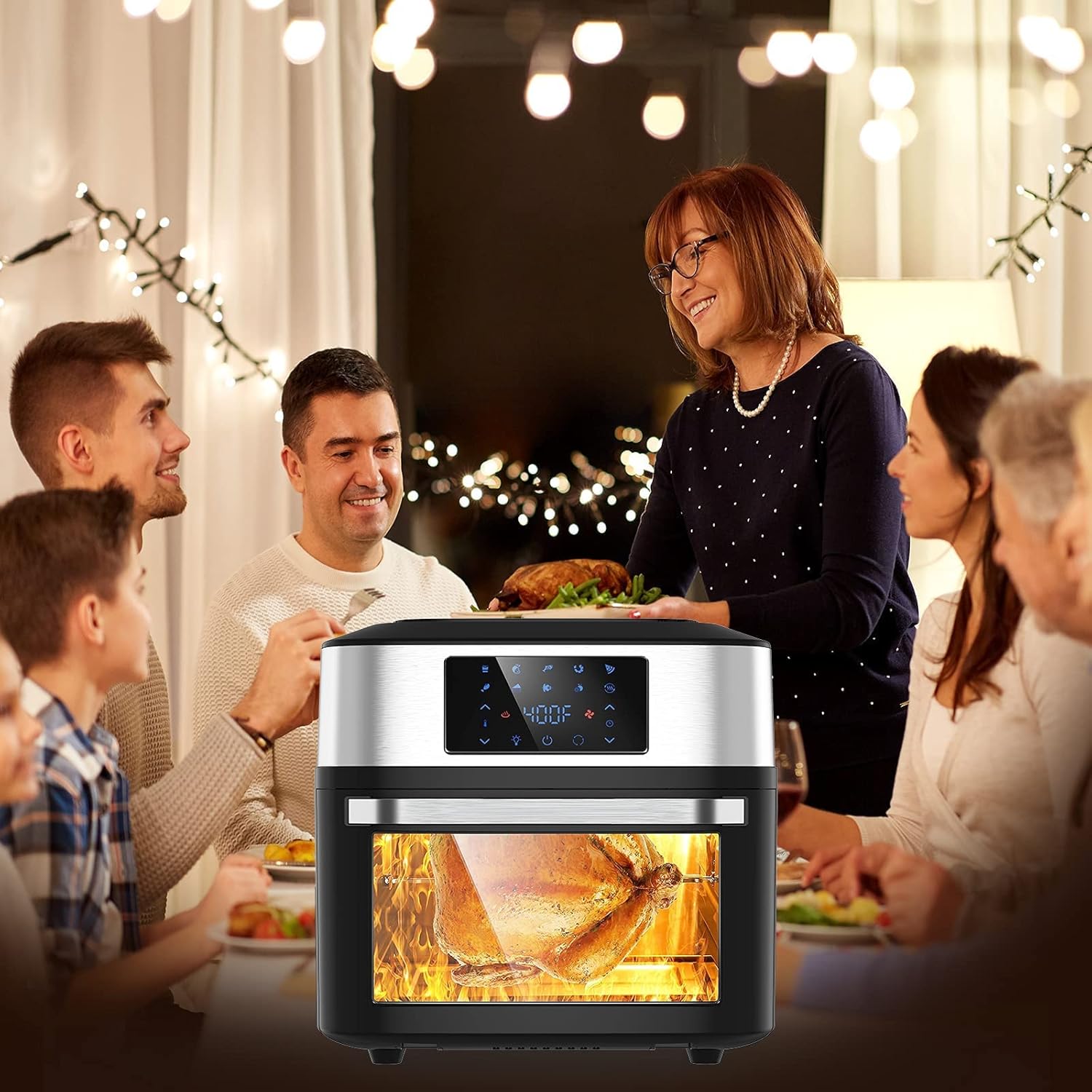 10-in-1 20 Quart Air Fryer Toaster Oven Combo with Rotisserie Dehydrator I63835