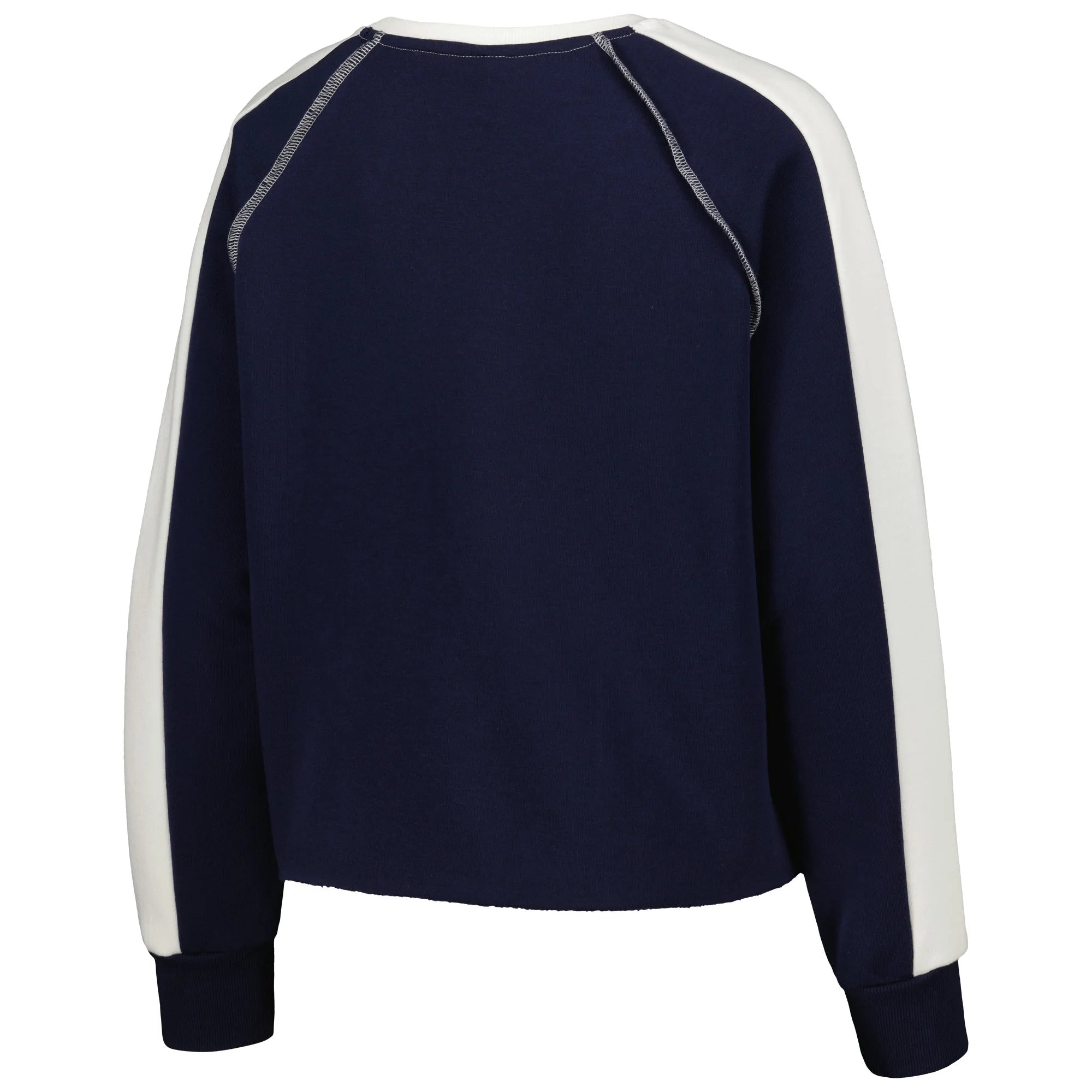 Navy Raglan-Cropped Pullover Sweatshirt U20671