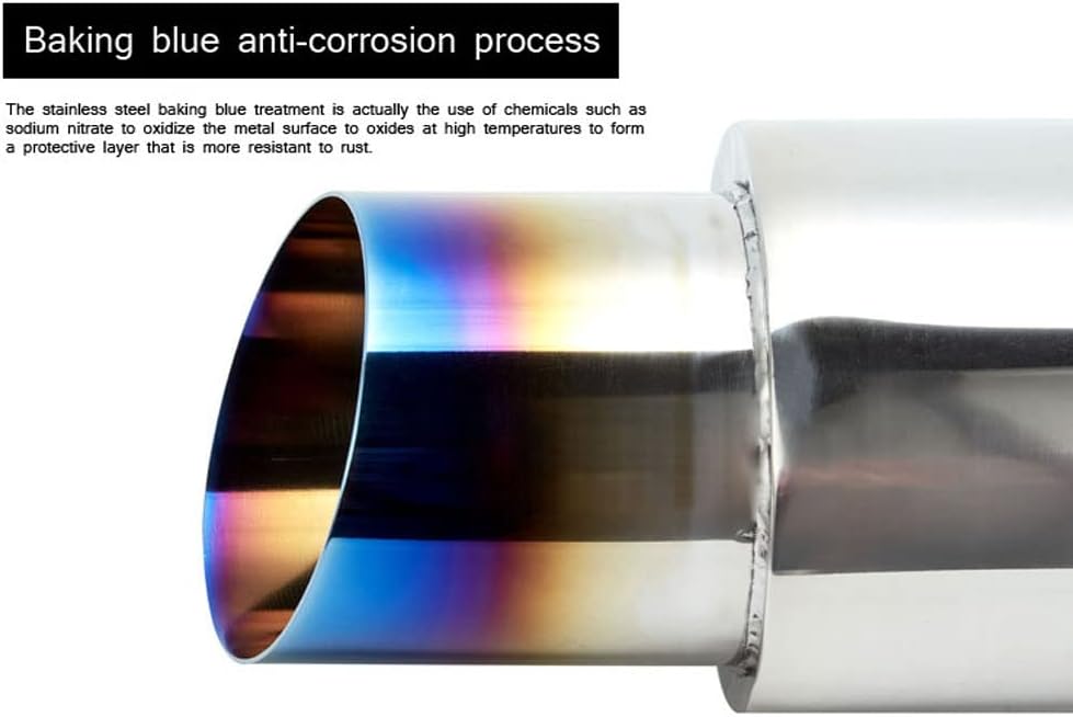 2.25'' Inlet 3'' Outlet Exhaust Burnt Muffler Tip Stainless Steel 14.7'' Length Pack of 2 R181
