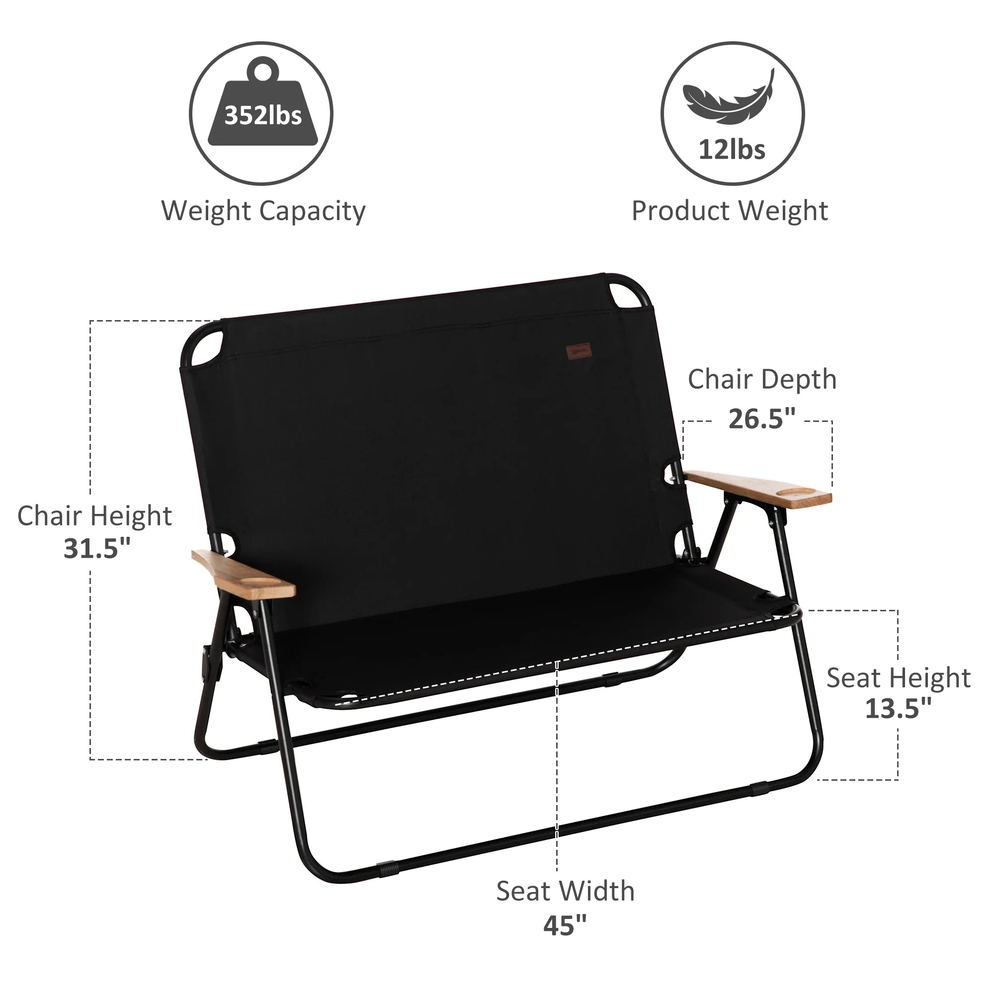 Black Camping Chair X325