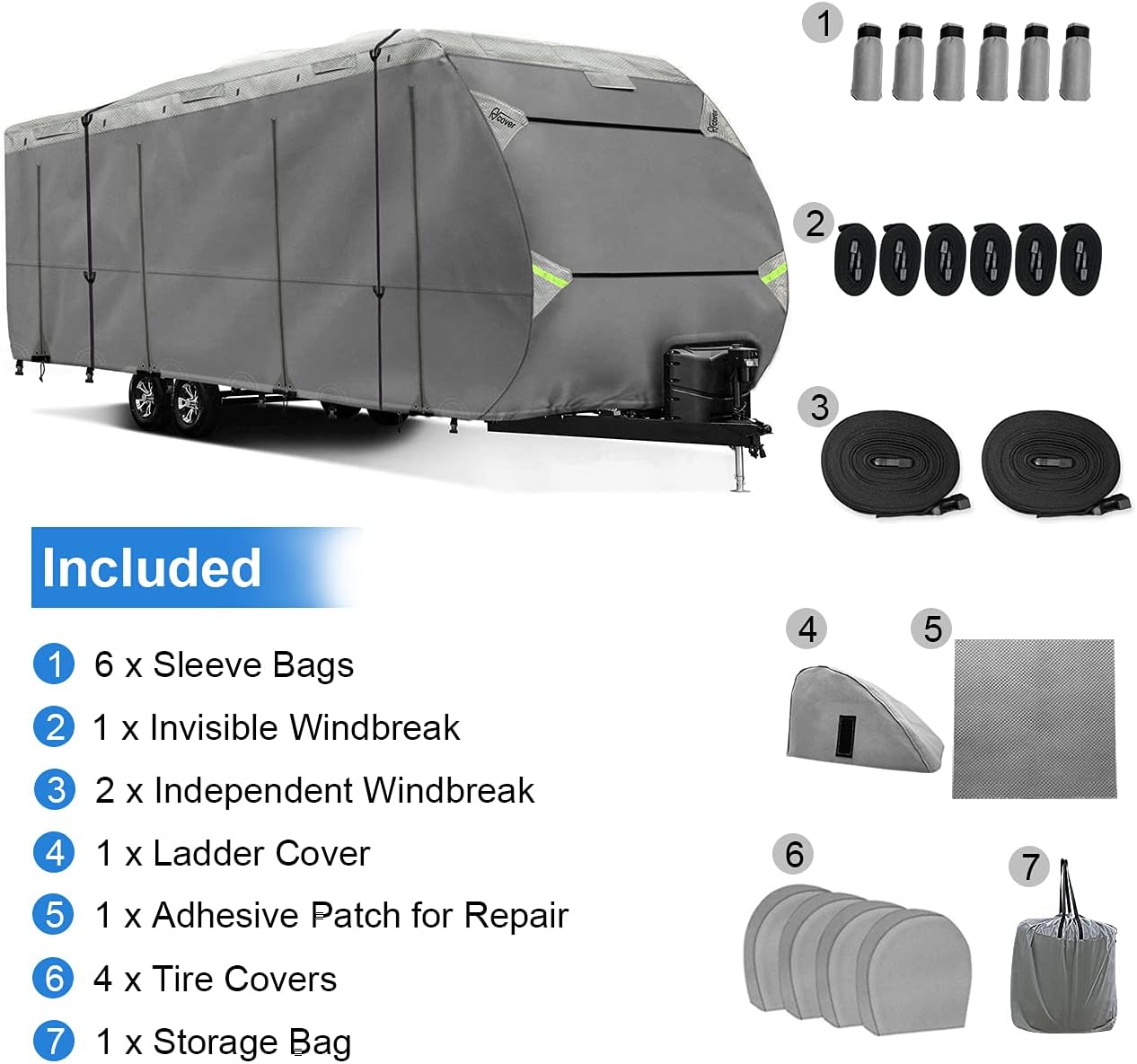 18-20 Non-Woven Fabric Waterproof RV Cover U2327