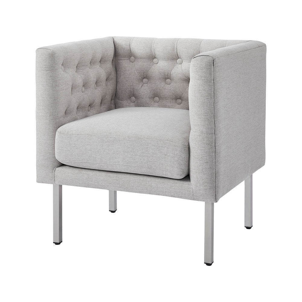 Tufted Club Chair with Metal Legs A38607