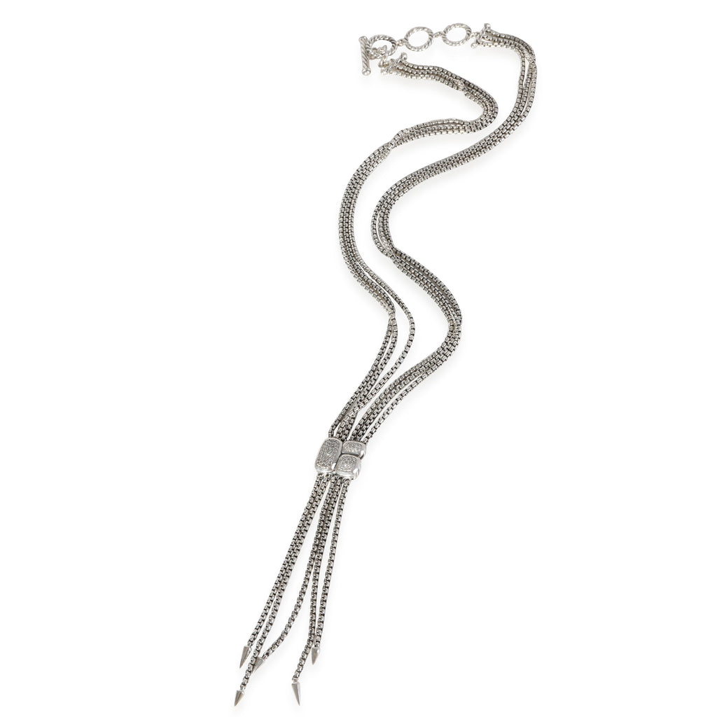 Sterling Silver Confetti Diamond Lariat Necklace F7139