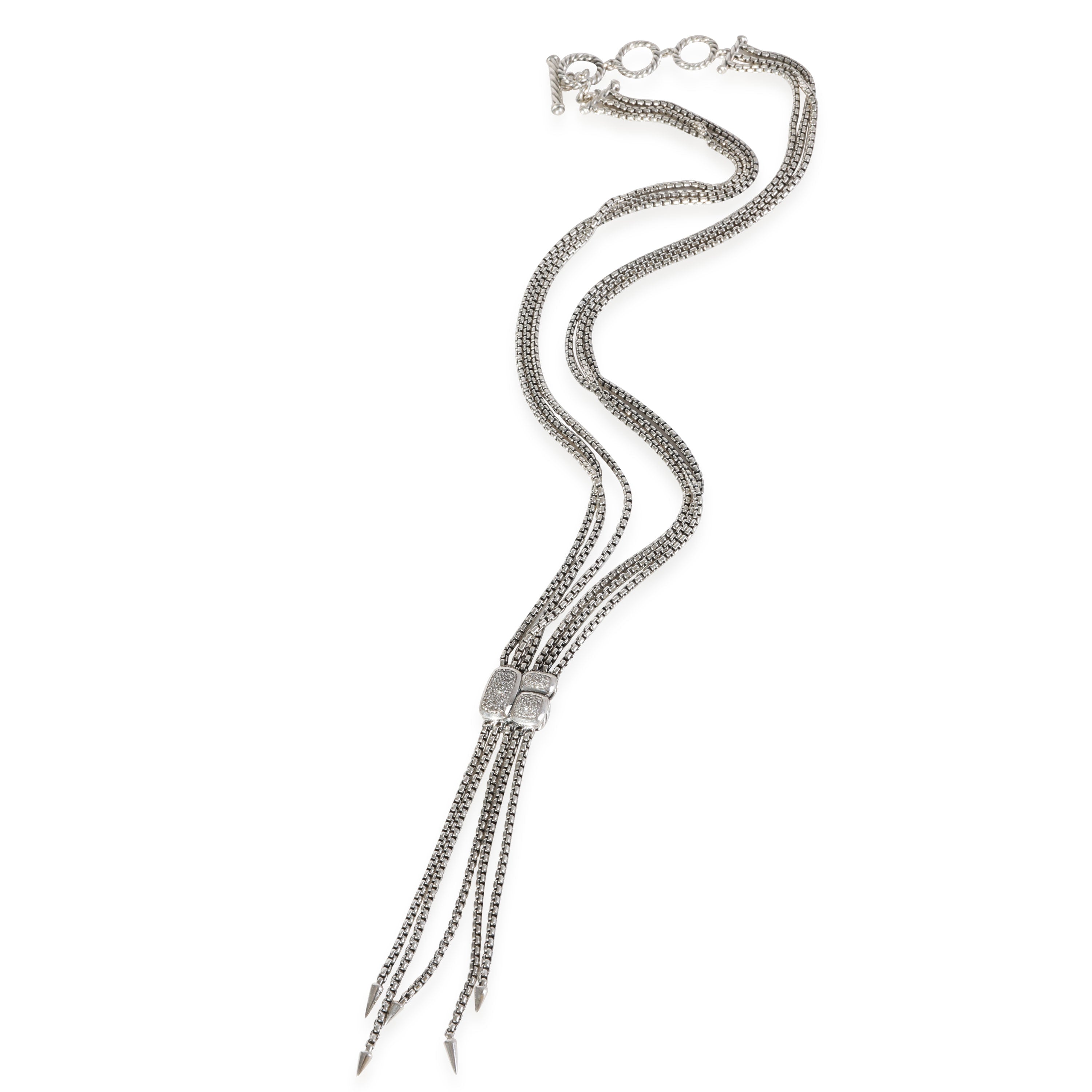 Sterling Silver Confetti Diamond Lariat Necklace F7139