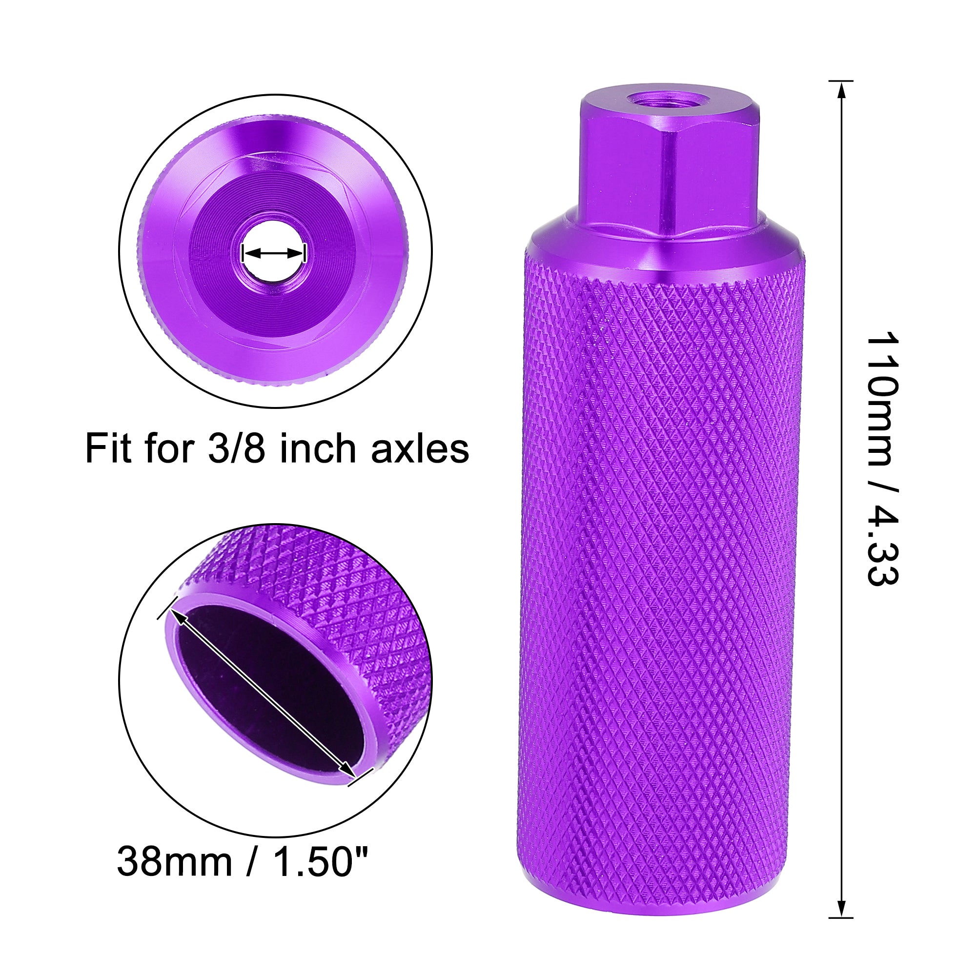 Black Purple Aluminum Alloy Bicycle Footrest Pegs F3018