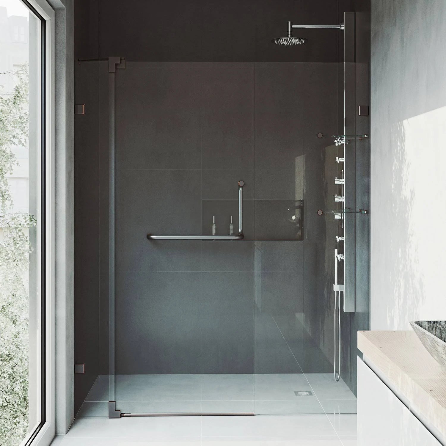 Antique Rubbed Bronze Frameless Shower Door I991124