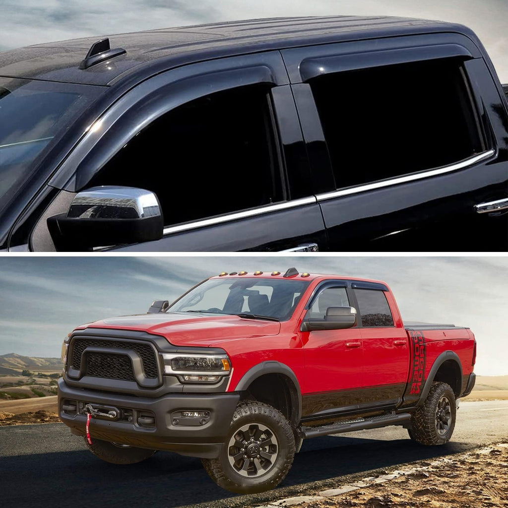 Dark Smoke 4-Piece Tape-On Side Window Deflectors V136