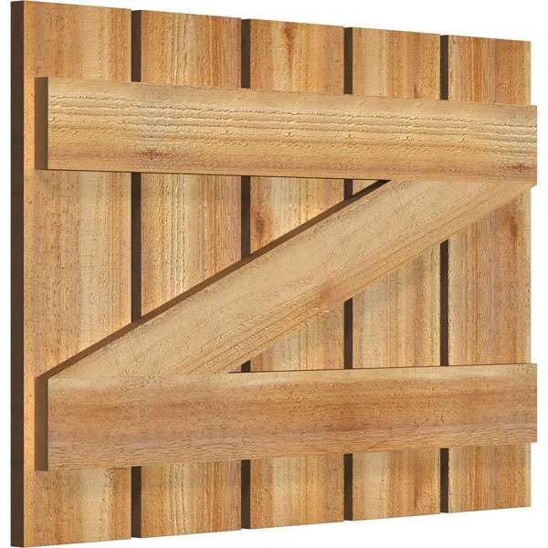 TimberCraft Shutters with Z-Bar, Rough Sawn Western Red Cedar Q45668