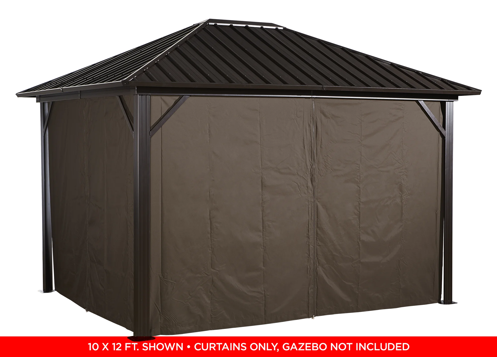 10 x 10 ft. Brown Polyester Curtains B76114