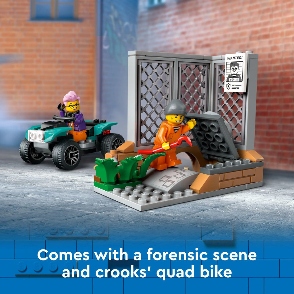LEGO City Police Mobile Crime Lab Truck Toy with Quad Bike, 2 Officers, 1 Scientist and 2 Crook Minifigures E8101