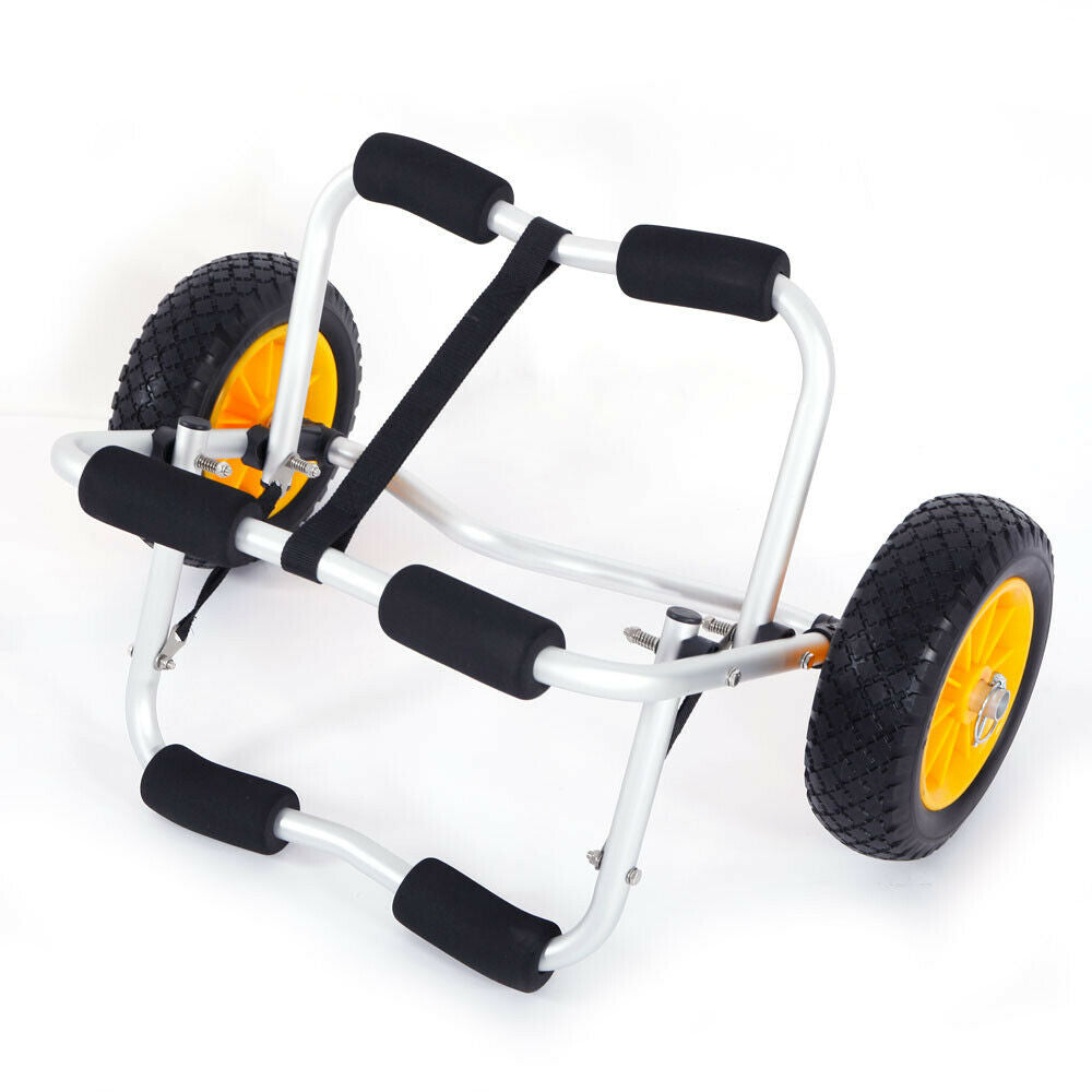 Silver Aluminum Alloy Canoeing Trailer Cart with 2 Wheels Y147