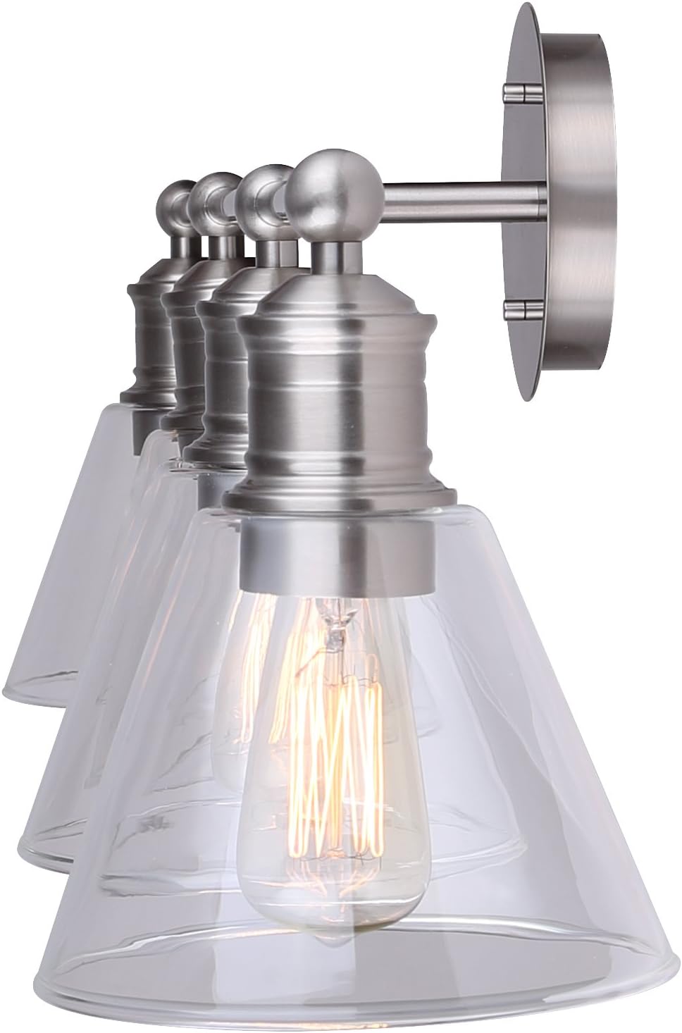 Brushed Nickel 4 Vanity Light with Clear Glass W82253
