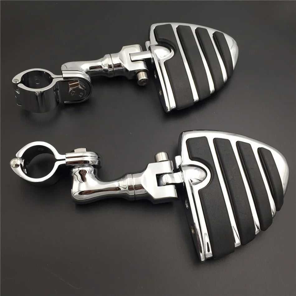 Chrome Angled Peg Mounting Kit for 1.25 Inch Front Engine Guard Frame Tube N351104