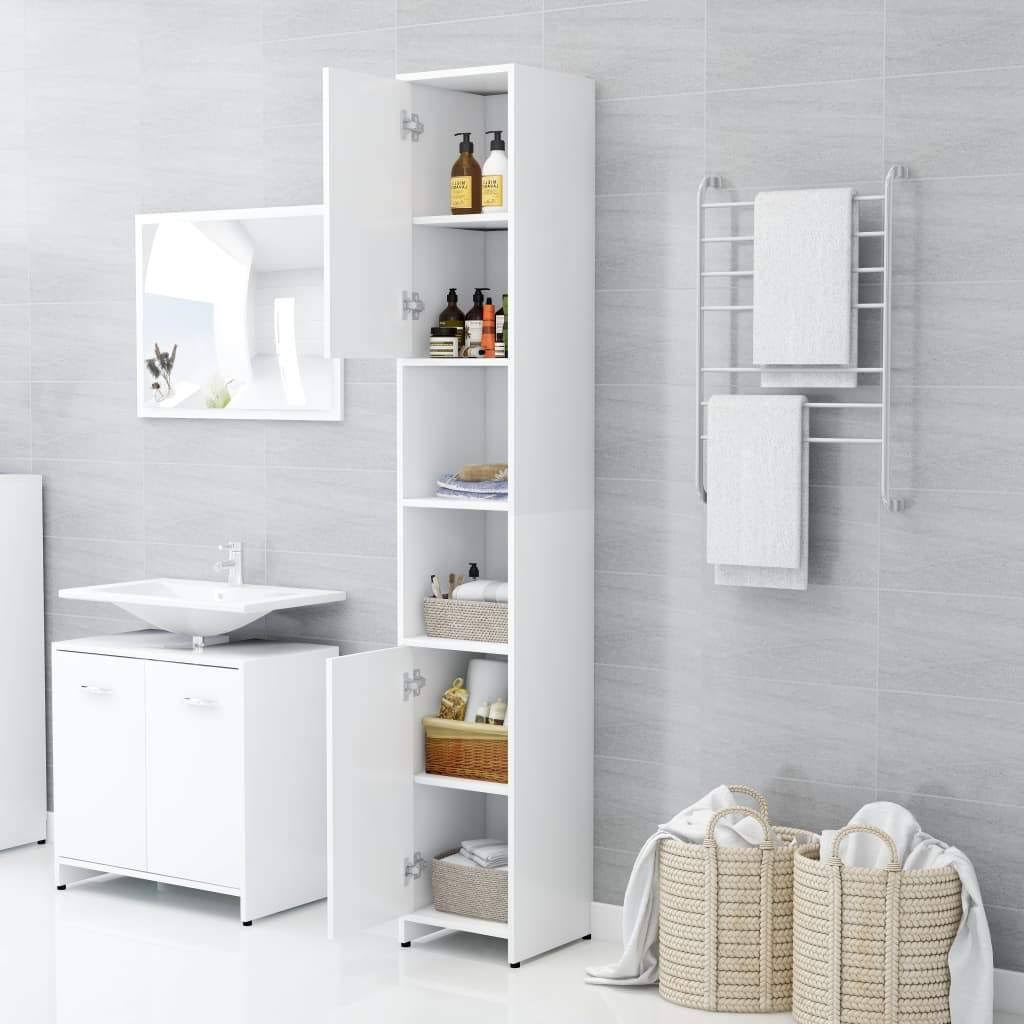 Gray Chipboard Bathroom Cabinet Z776