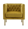 Tufted Club Chair with Metal Legs A38607