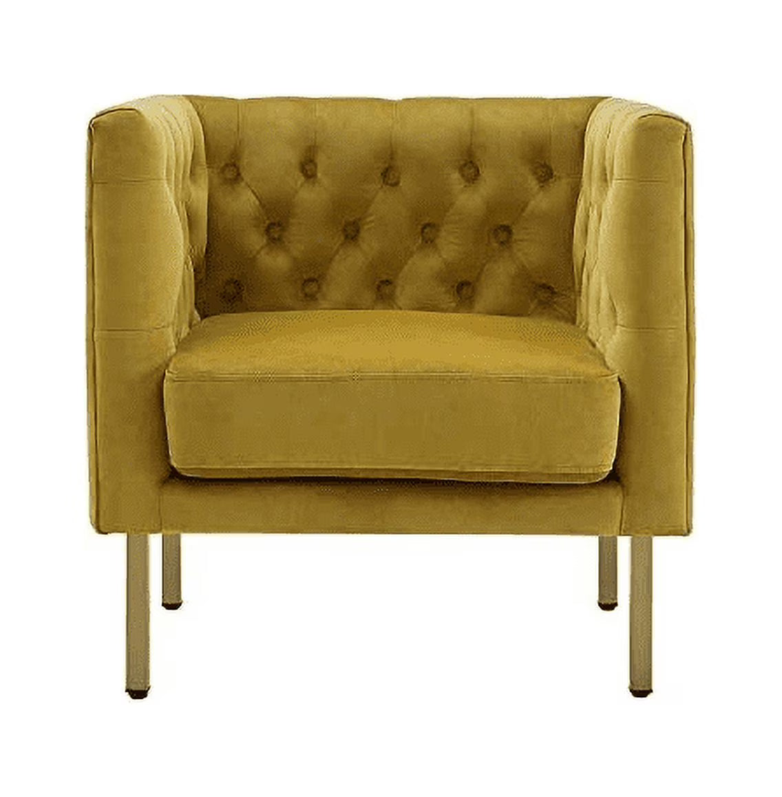 Tufted Club Chair with Metal Legs A38607