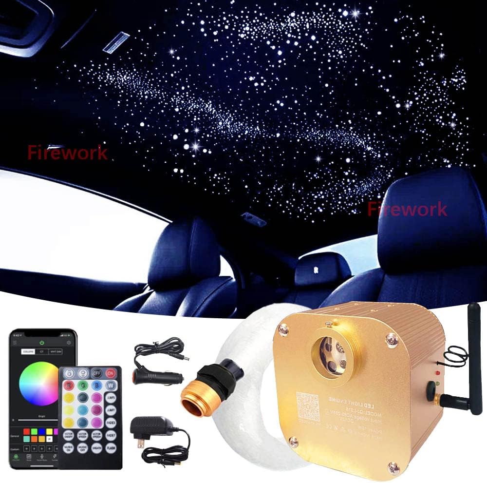 550pcs 0.03in 13.1ft Bluetooth Fiber Optic Star Ceiling Light Kit M93623