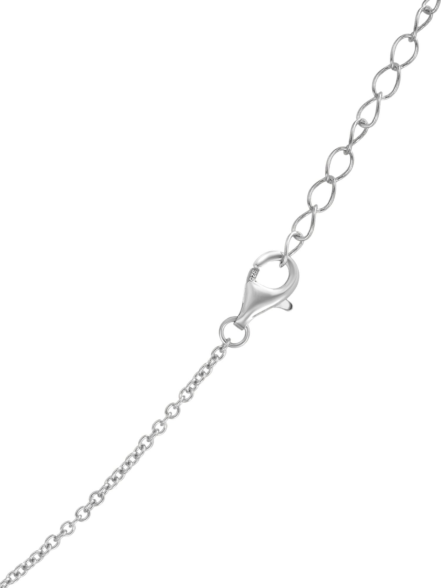 0.18 Ct Round Red Created Ruby 925 Sterling Silver Link Paperclip Chain Necklace J9299