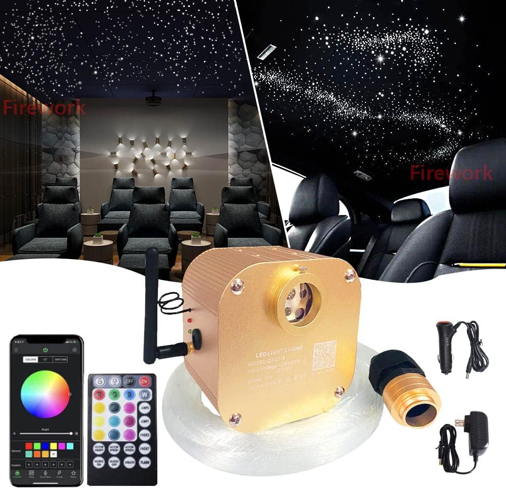 550pcs 0.03in 13.1ft Bluetooth Fiber Optic Star Ceiling Light Kit M93623