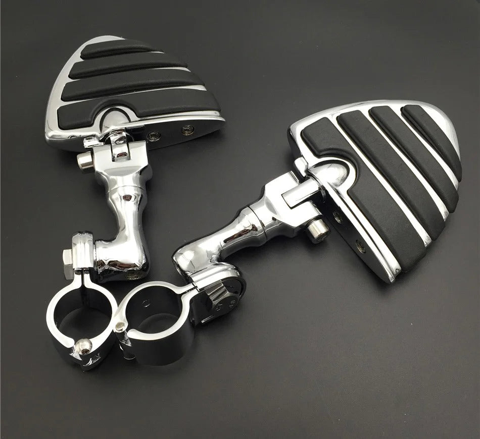 Chrome Angled Peg Mounting Kit for 1.25 Inch Front Engine Guard Frame Tube N351104