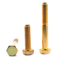 7/8-9 x 2 1/2 Coarse Thread Hex Cap Screw Alloy Steel Yellow Zinc Plated Q34688