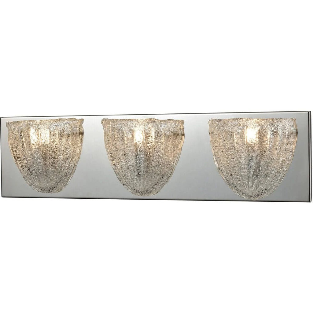 Polished Chrome 3-Light Flush Mount with Painted Mosaic Glass E7889