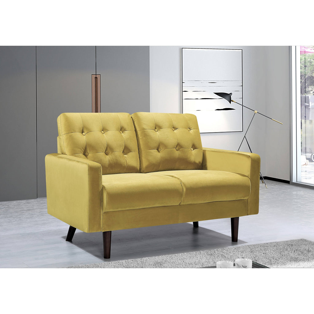 Pink Velvet Tufted Loveseat D604670