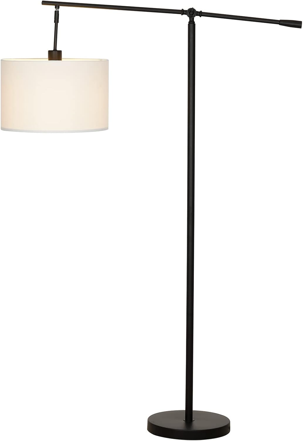 Modern Over The Sofa Counterbalance Floor Lamp with Diffuser, Semi-Gloss Black T352
