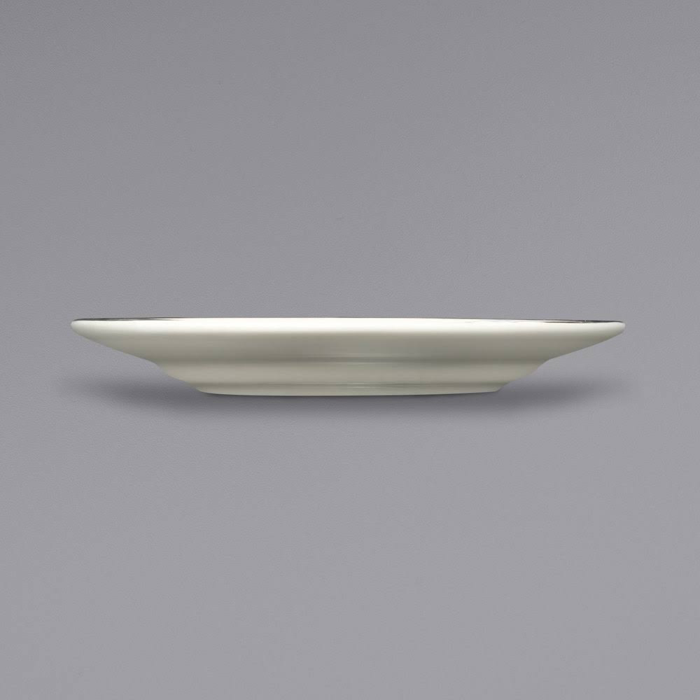 Gold Rim Ivory Stoneware Plate - 12/Case K41023