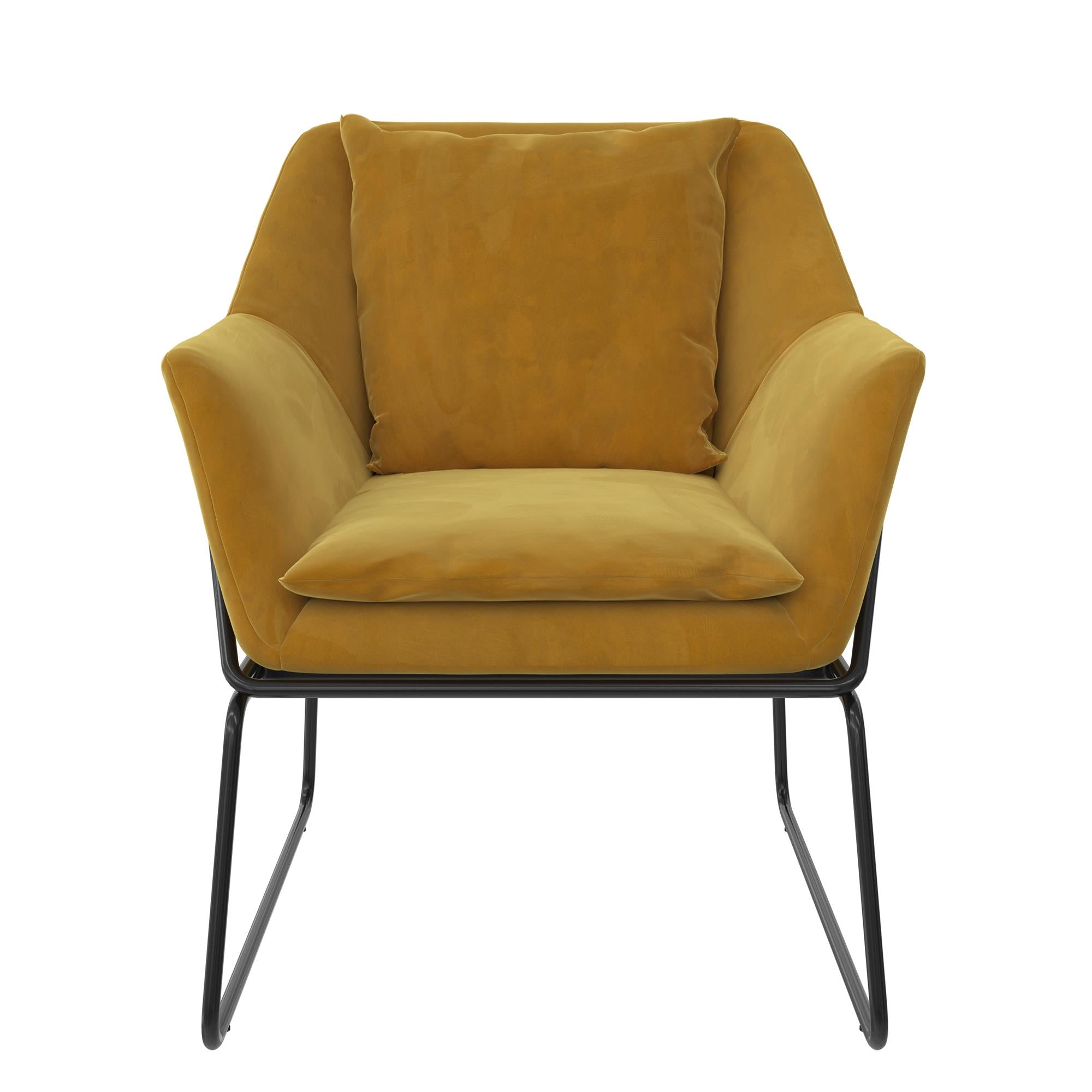 Mustard Yellow Velvet Accent Chair O266070
