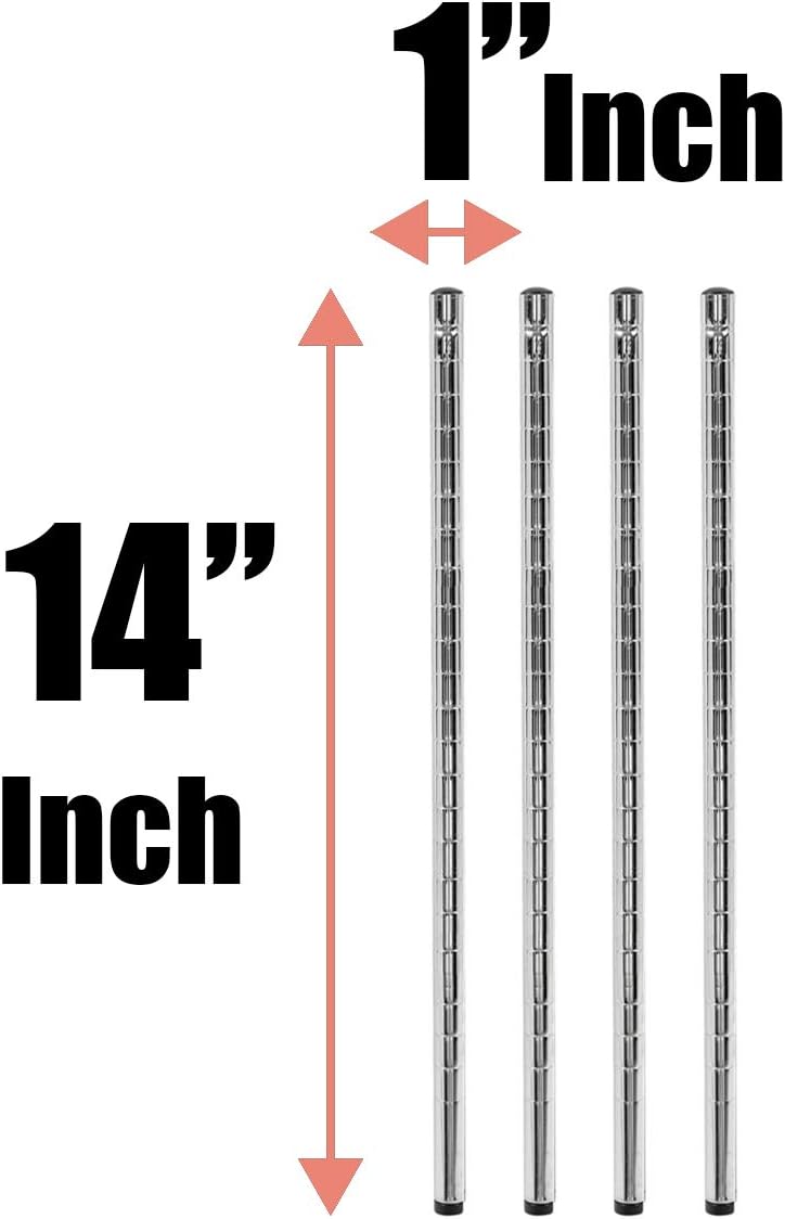 Chrome Wire Shelving Posts, 14''H, Pack of 2 Q4228