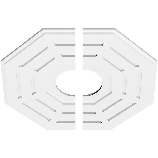 26 inchod x 7 inchid x 10 1/4 inchc x 1 inchp PVC Contemporary Ceiling Medallion, Two Piece P35704