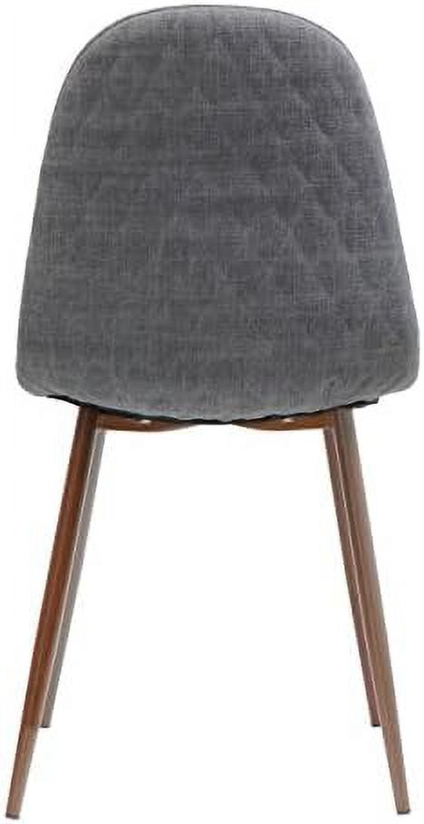 Light Grey Fabric Dining Chairs with Dark Walnut Wood Legs (Set of 2) W316073