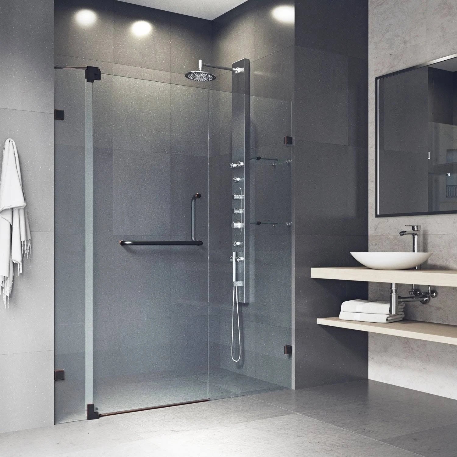 Antique Rubbed Bronze Frameless Shower Door I991124