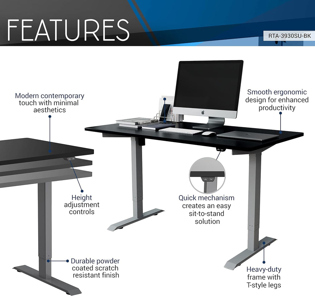 Black Sit to Stand Desk S21623