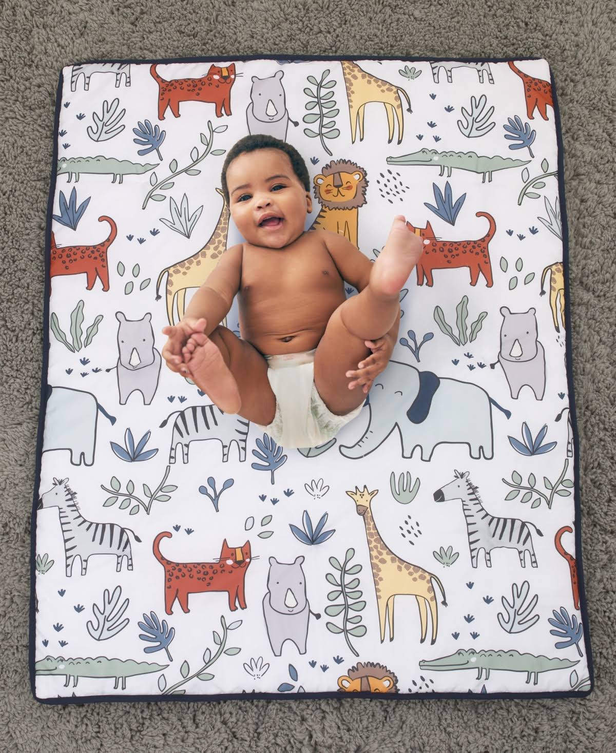Grey 4-Piece Crib Bedding Set T537572