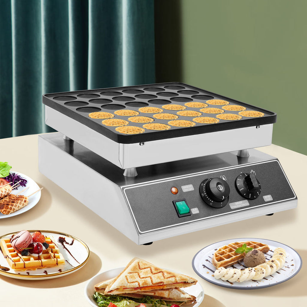 36Pcs Mini Dutch Pancake Baker Maker Electric Nonstick Waffle Maker 1000W V716
