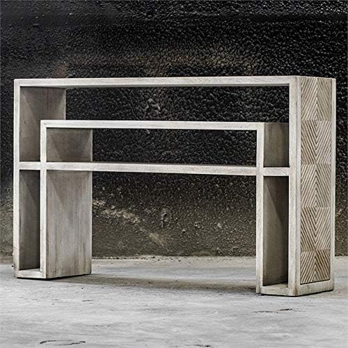 Bone White Carved Console Table G45219