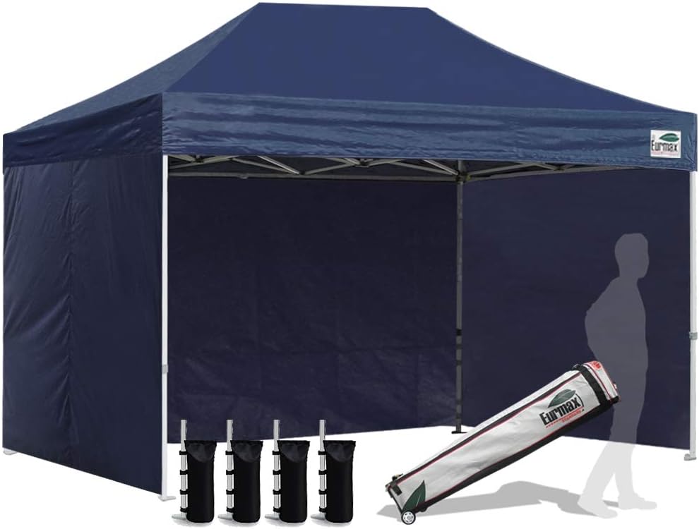 10'x10' Pop-up Canopy Tent with 4 Removable Side Walls and Roller Bag Y227