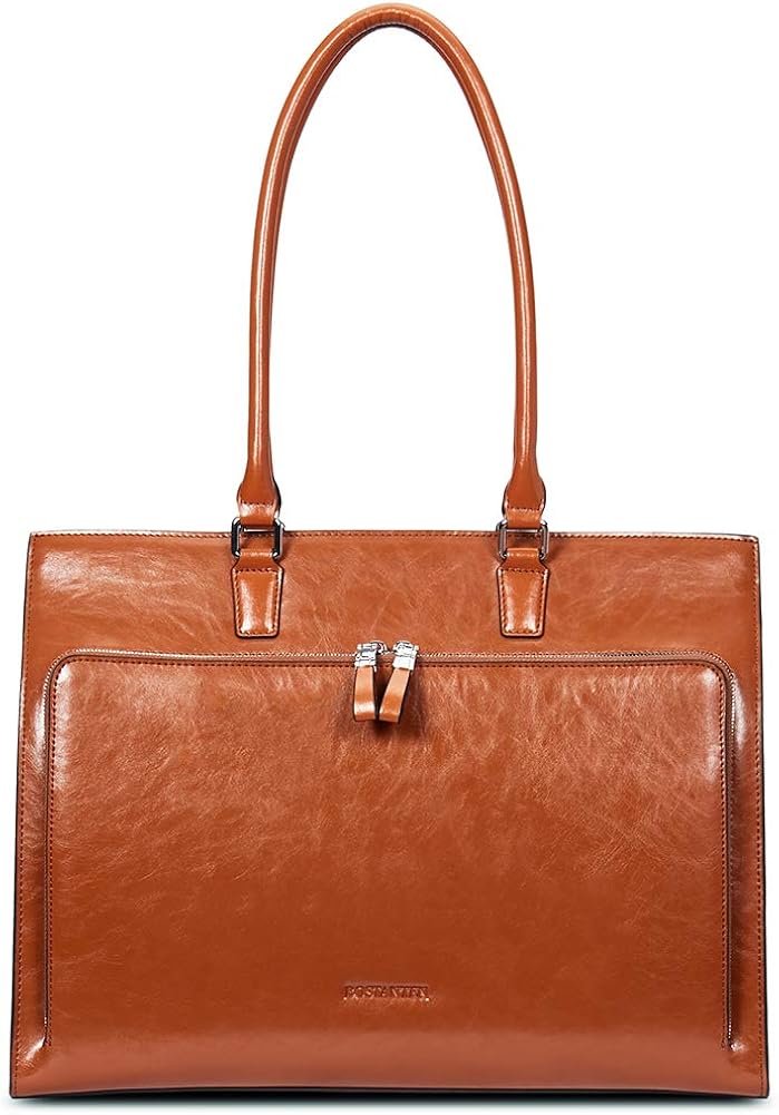 Vintage Leather Laptop Briefcase Tote Handbag Z9207