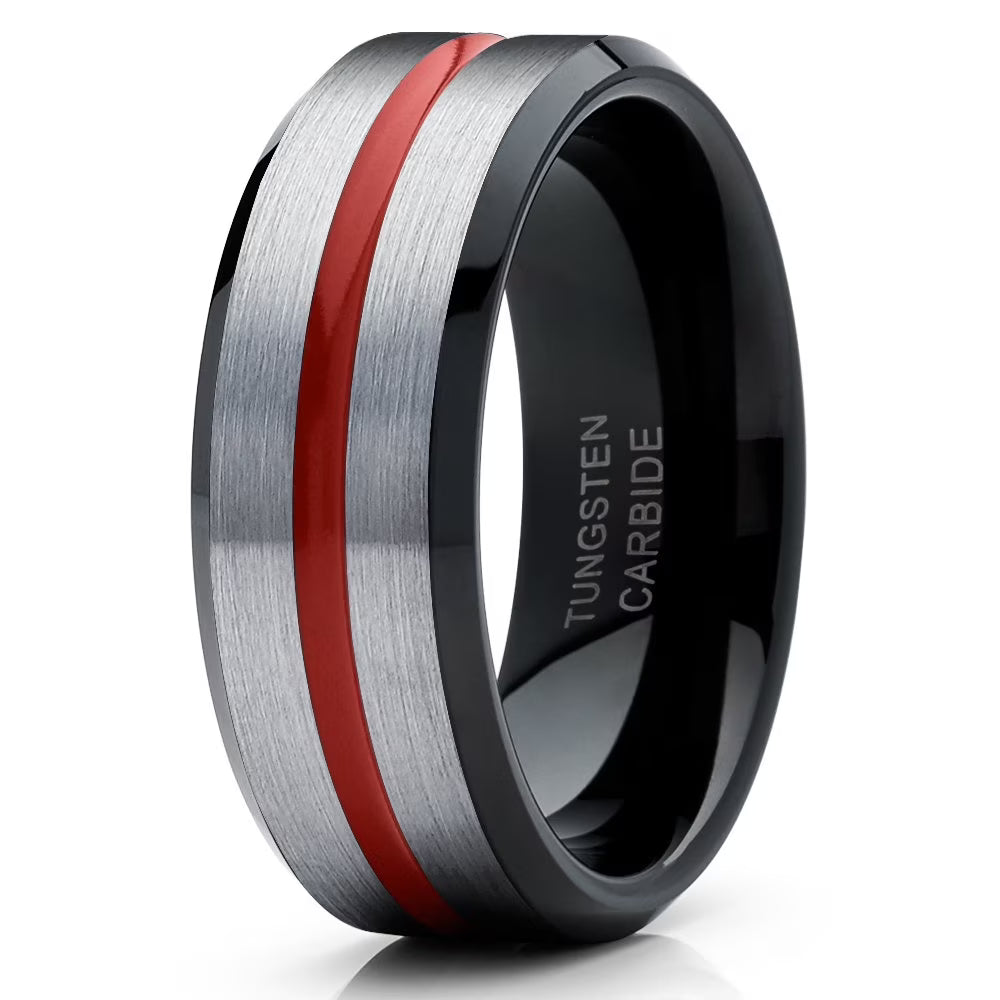 Black Tungsten 8mm Ring J6549