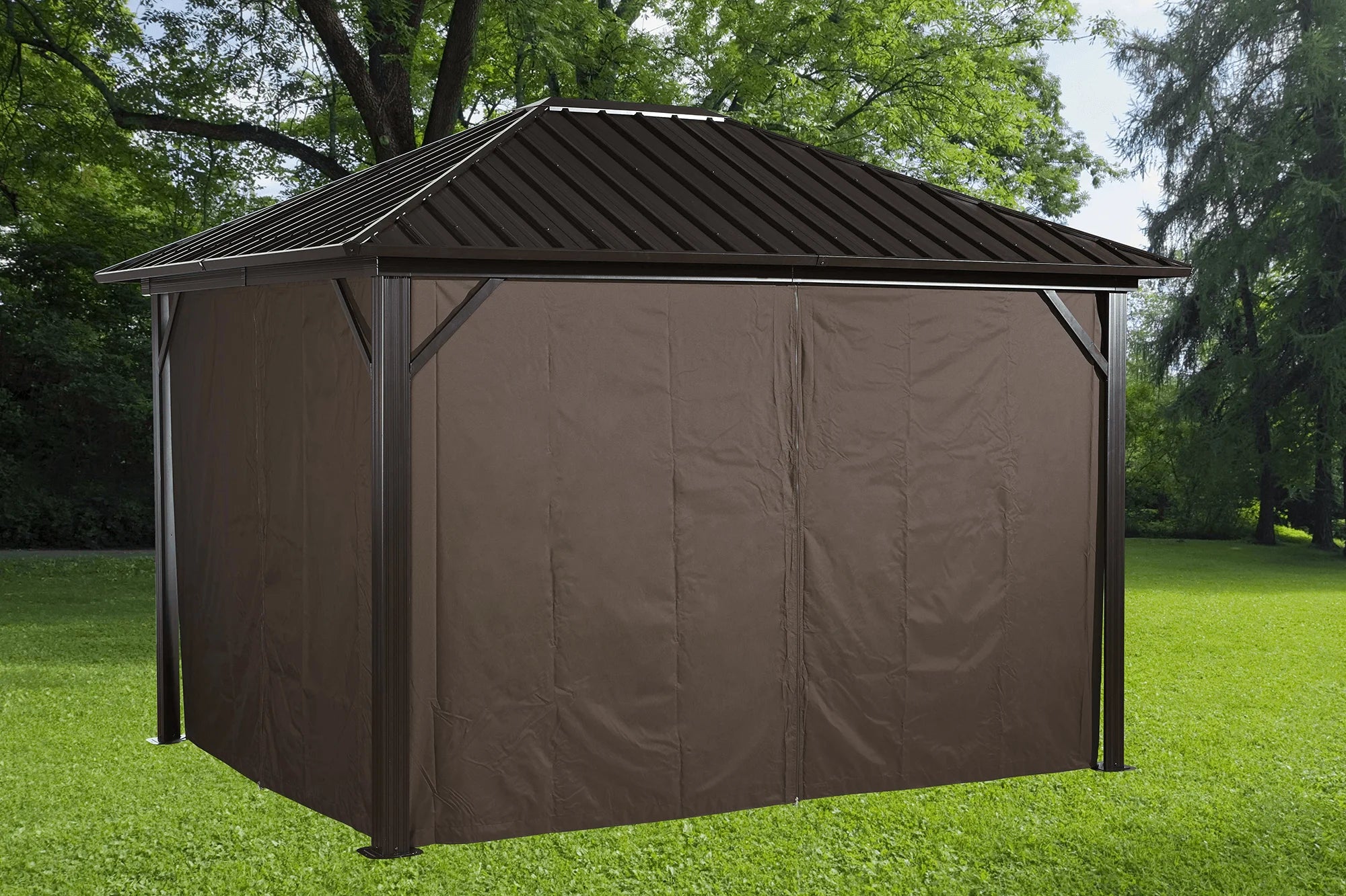 10 x 10 ft. Brown Polyester Curtains B76114